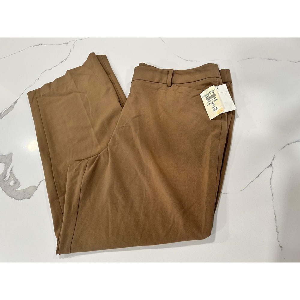 Coldwater Creek Women Brown Natural Waist Slash Pocket Dress Pants Size 20 NWT